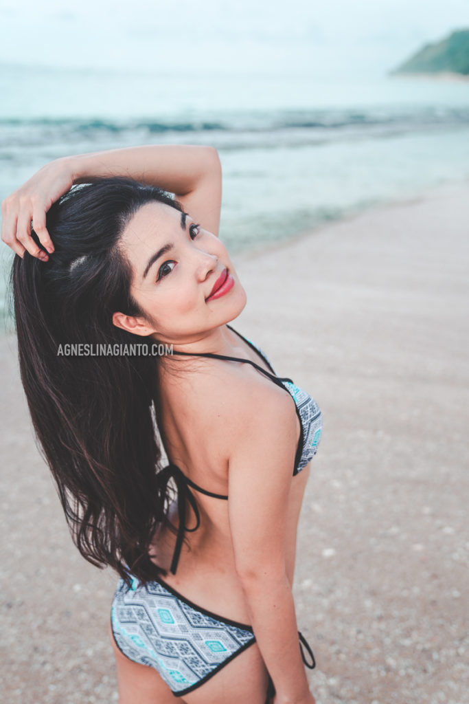 Bikini girl at Pandawa Beach in Bali
