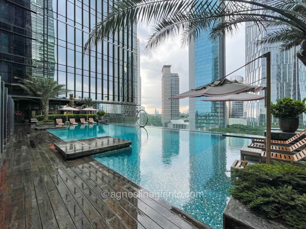 Luxurious outdoor swimming pool in Jakarta