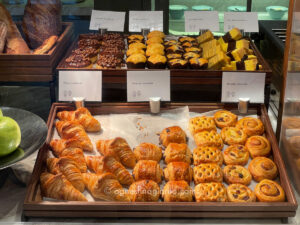 Croissant, doughnut, pain au chocolate, danish selection, lapis legit and lapis Surabaya