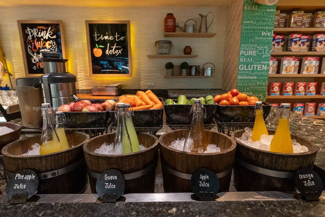 Juice machine is available for breakfast