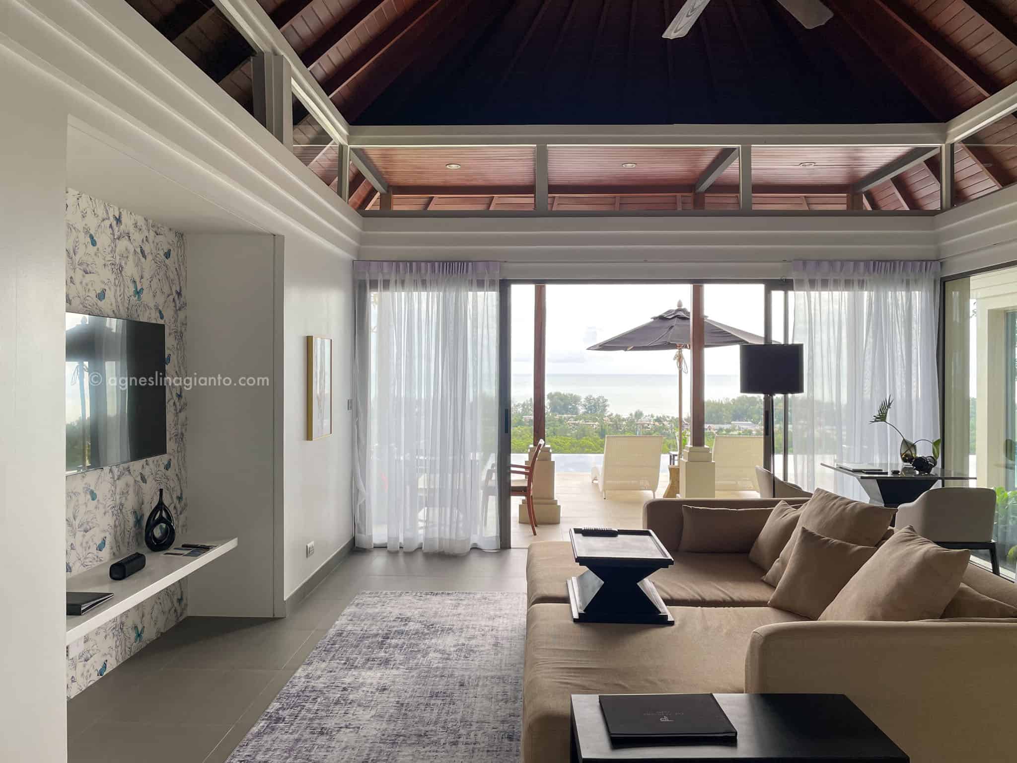 Living room at Ocean View Pool Villa