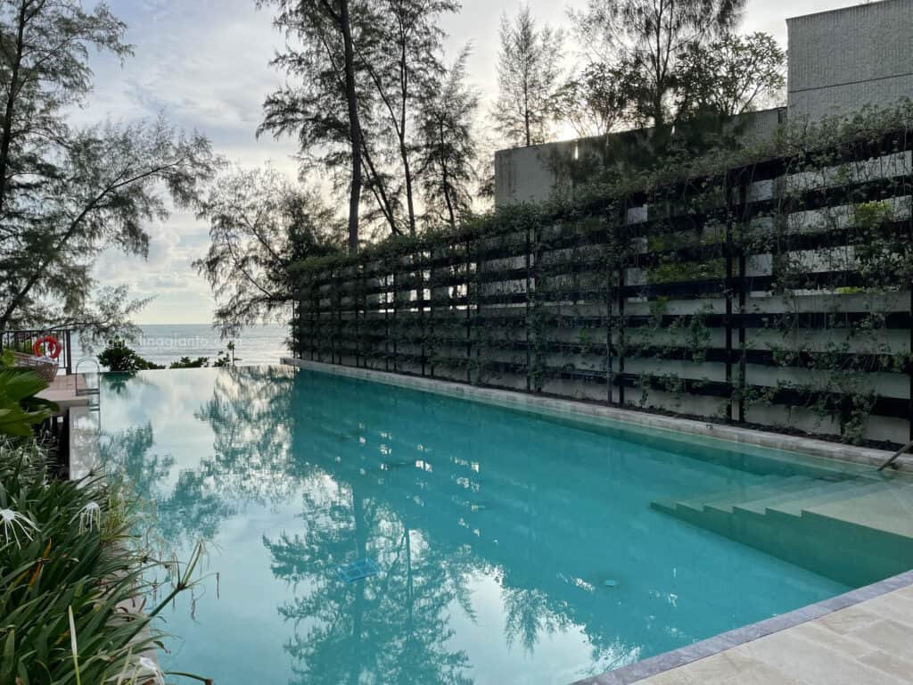 The infinity pool at Club InterContinental, InterContinental Phuket Resort, looking out over Kamala Bay