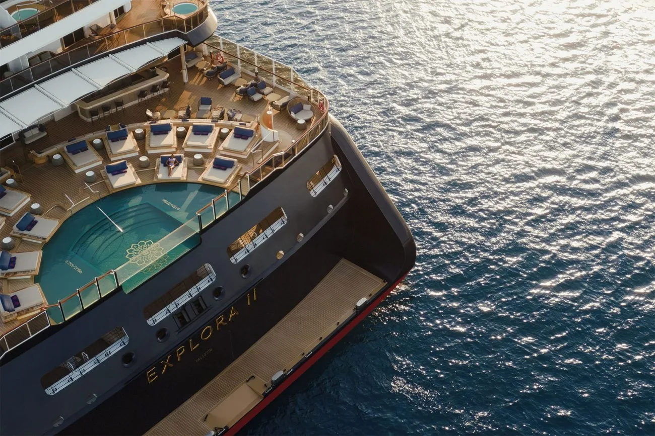 Explora Journeys EXPLORA II luxury cruise ship, aerial view