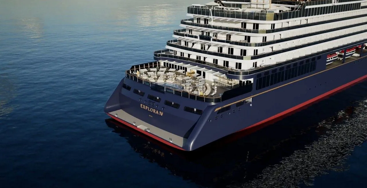 Explora Journeys EXPLORA IV luxury cruise ship, aerial view