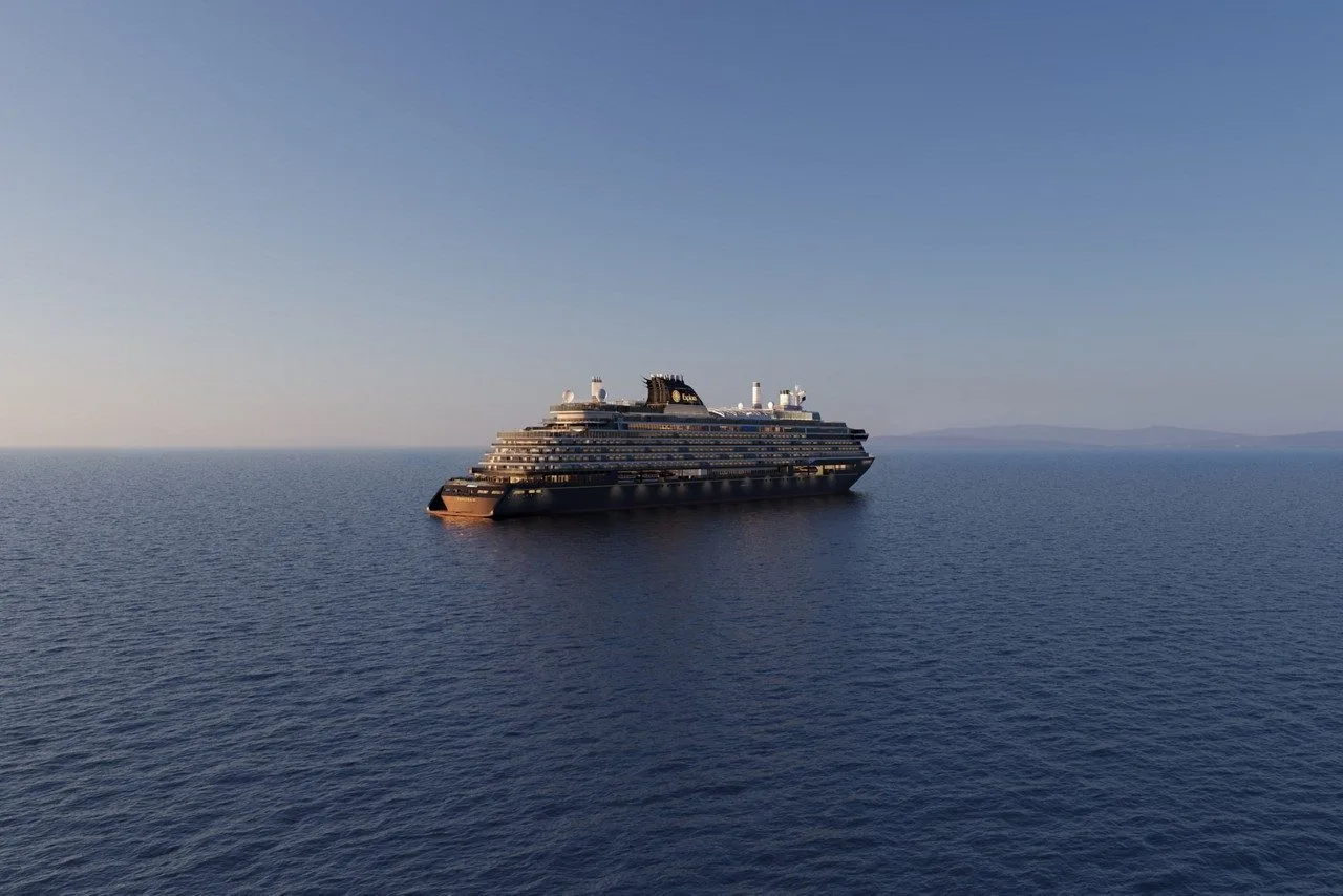Explora Journeys EXPLORA VI luxury cruise ship, aerial view