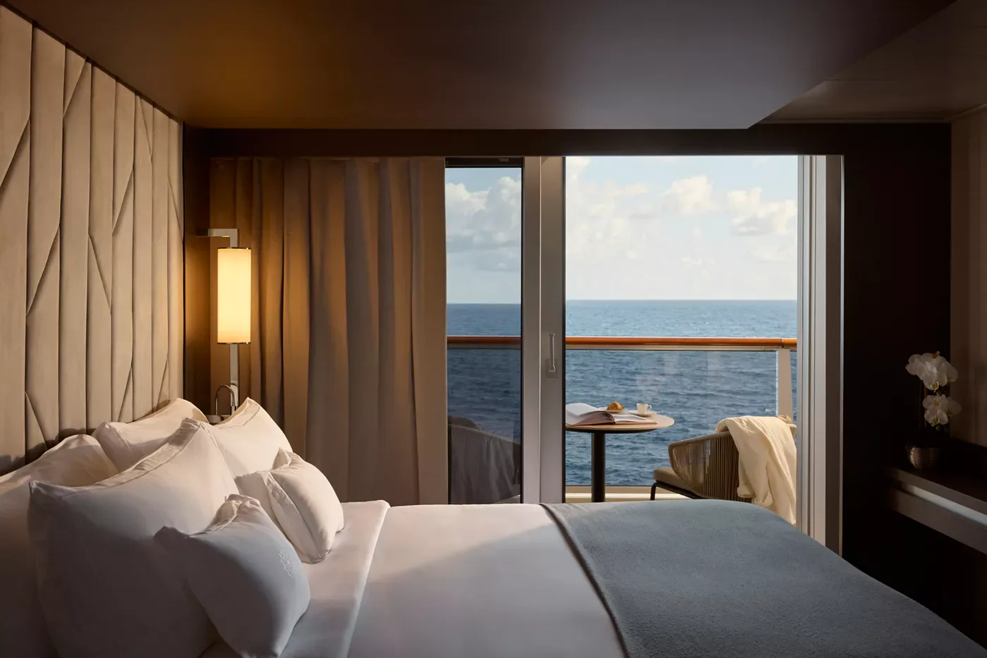 The Grand Penthouse aboard Explora Journeys, an ocean-front suite with private terrace