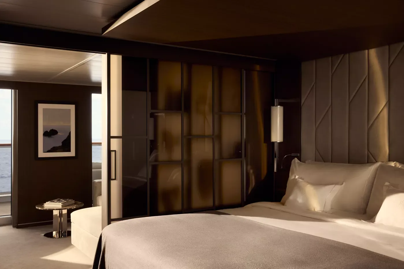 The Premier Penthouse aboard Explora Journeys, an ocean-front suite with private terrace