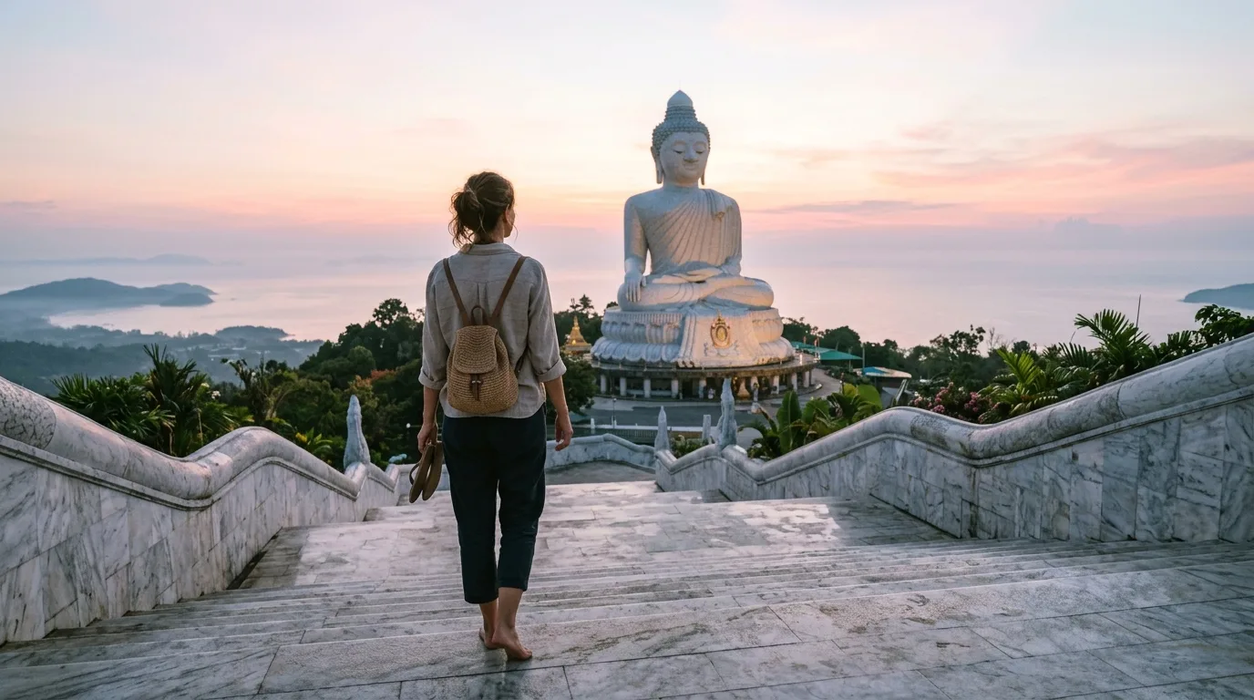 The Big Buddha above Chalong at sunrise