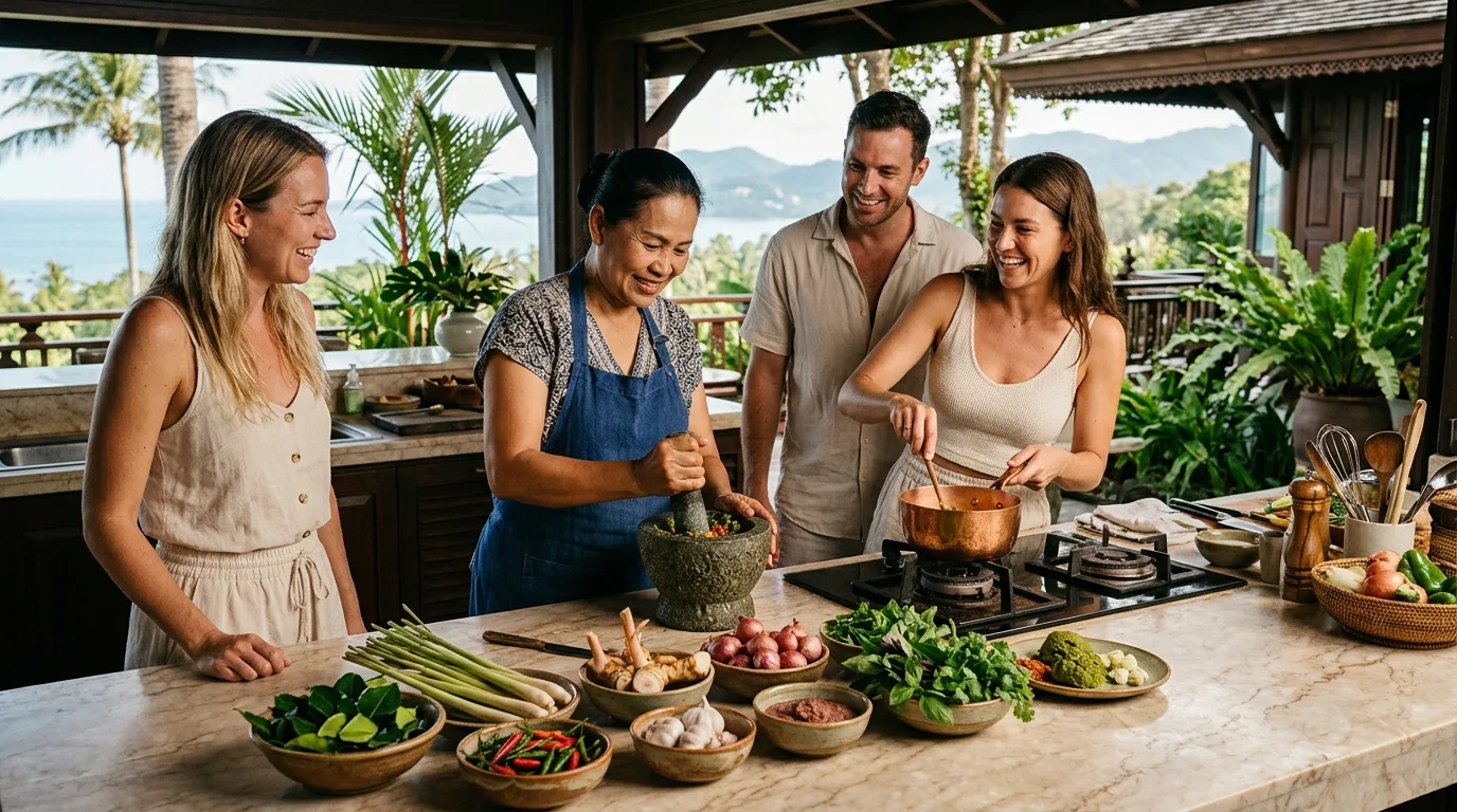 A Phuket cooking class in a villa kitchen