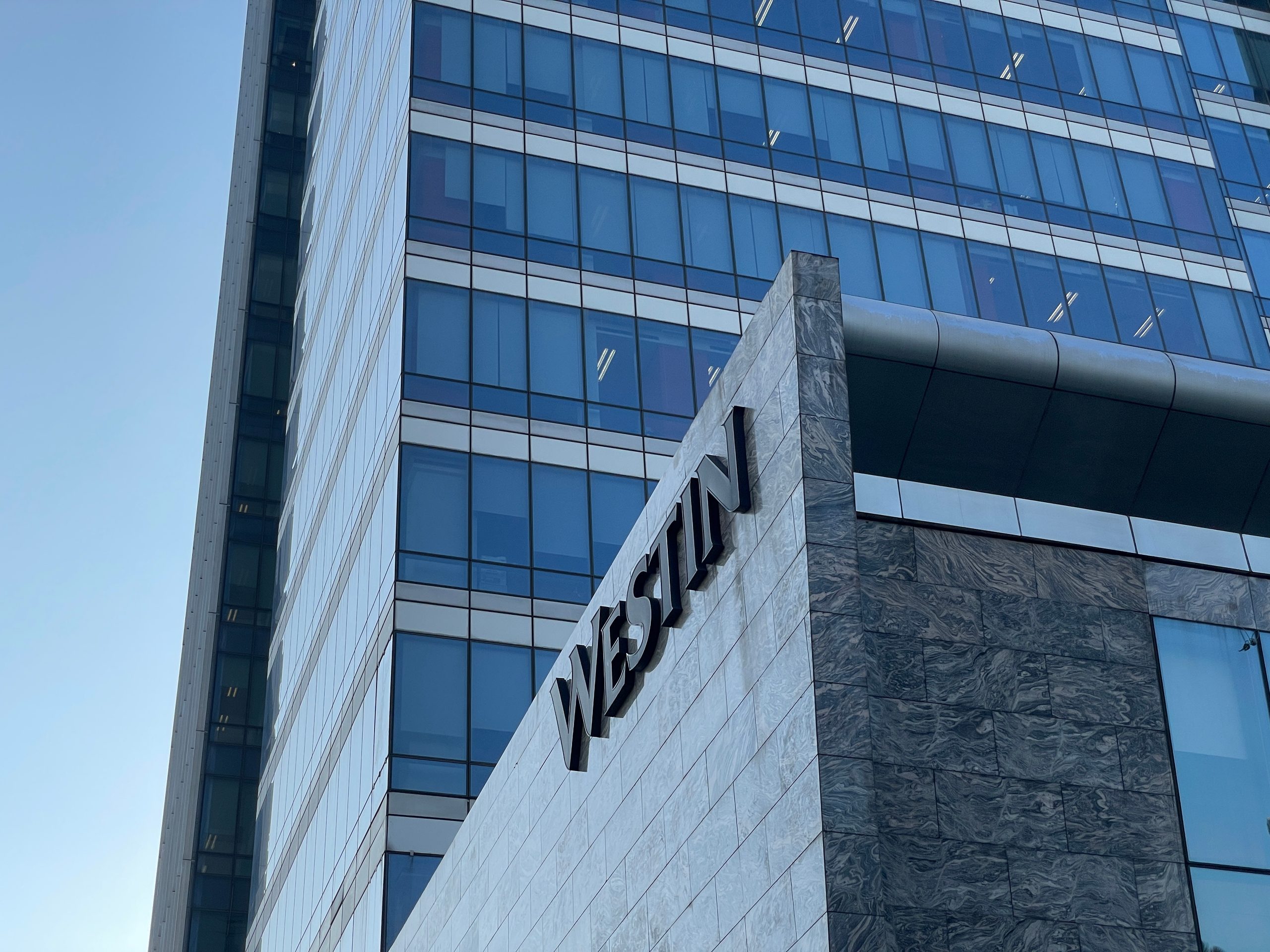 The Westin signage high on the tower — The Westin Jakarta