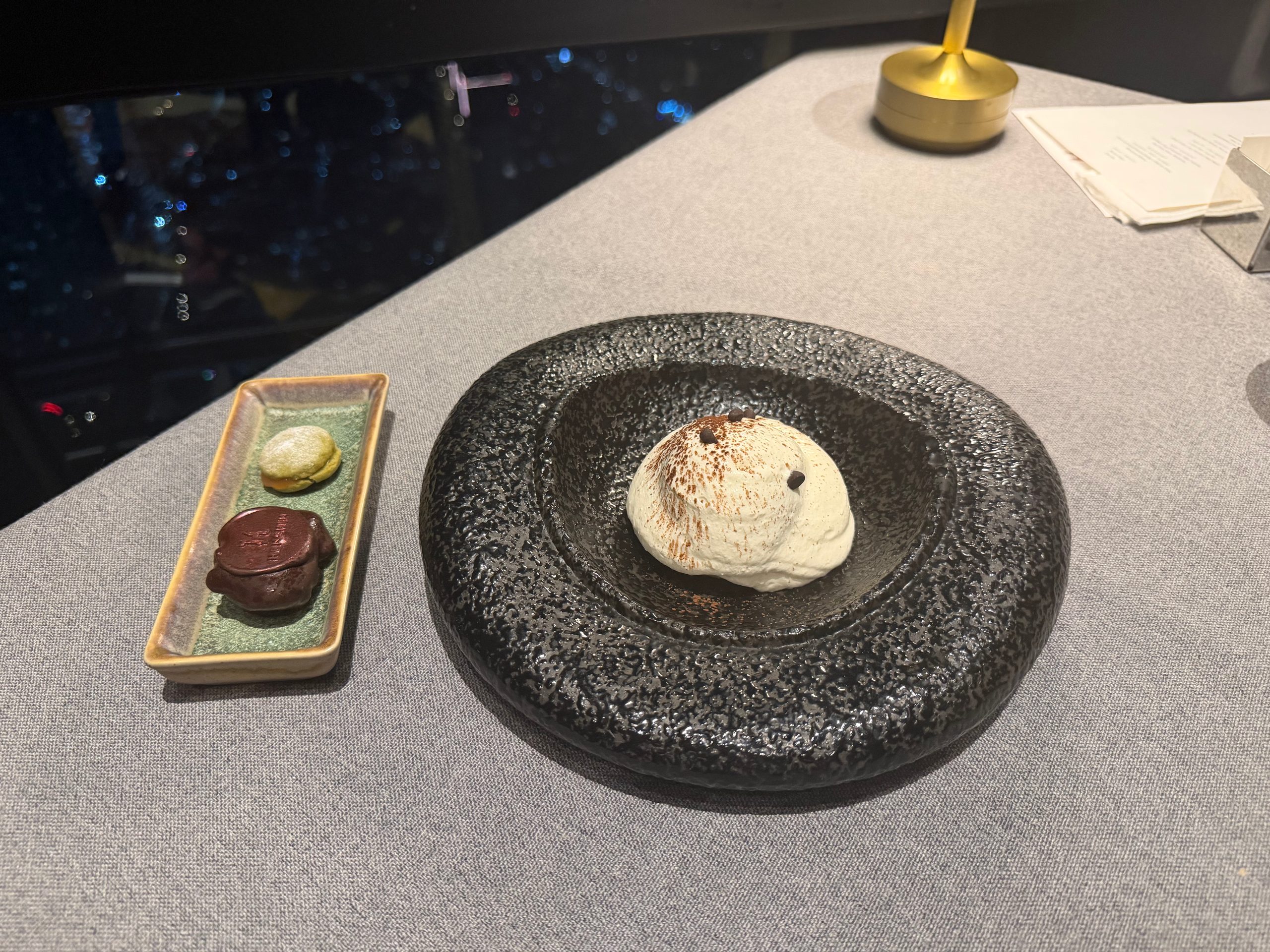 Dessert, served on stone — The Westin Jakarta