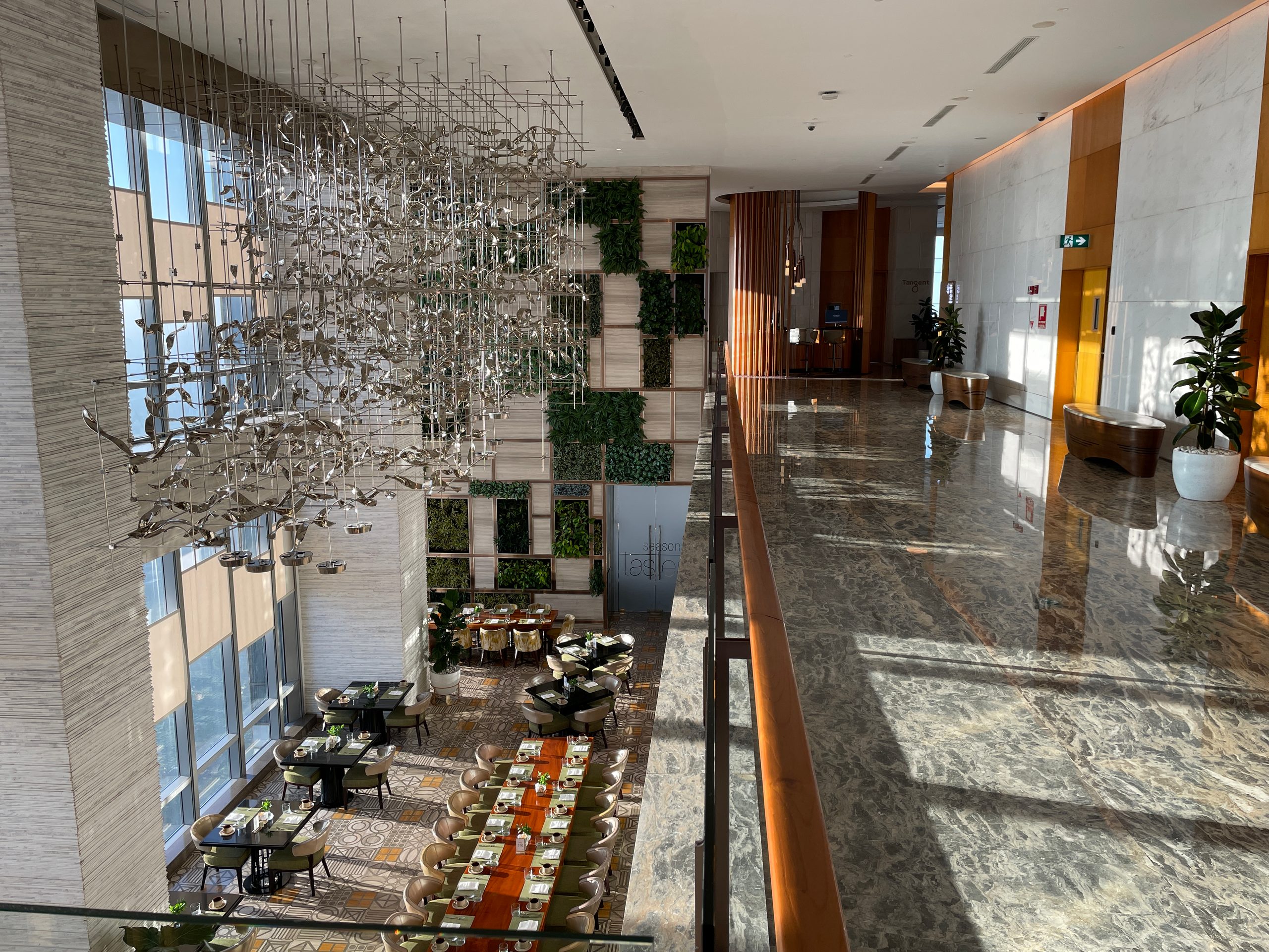 The sky lobby and check-in desk at The Westin Jakarta