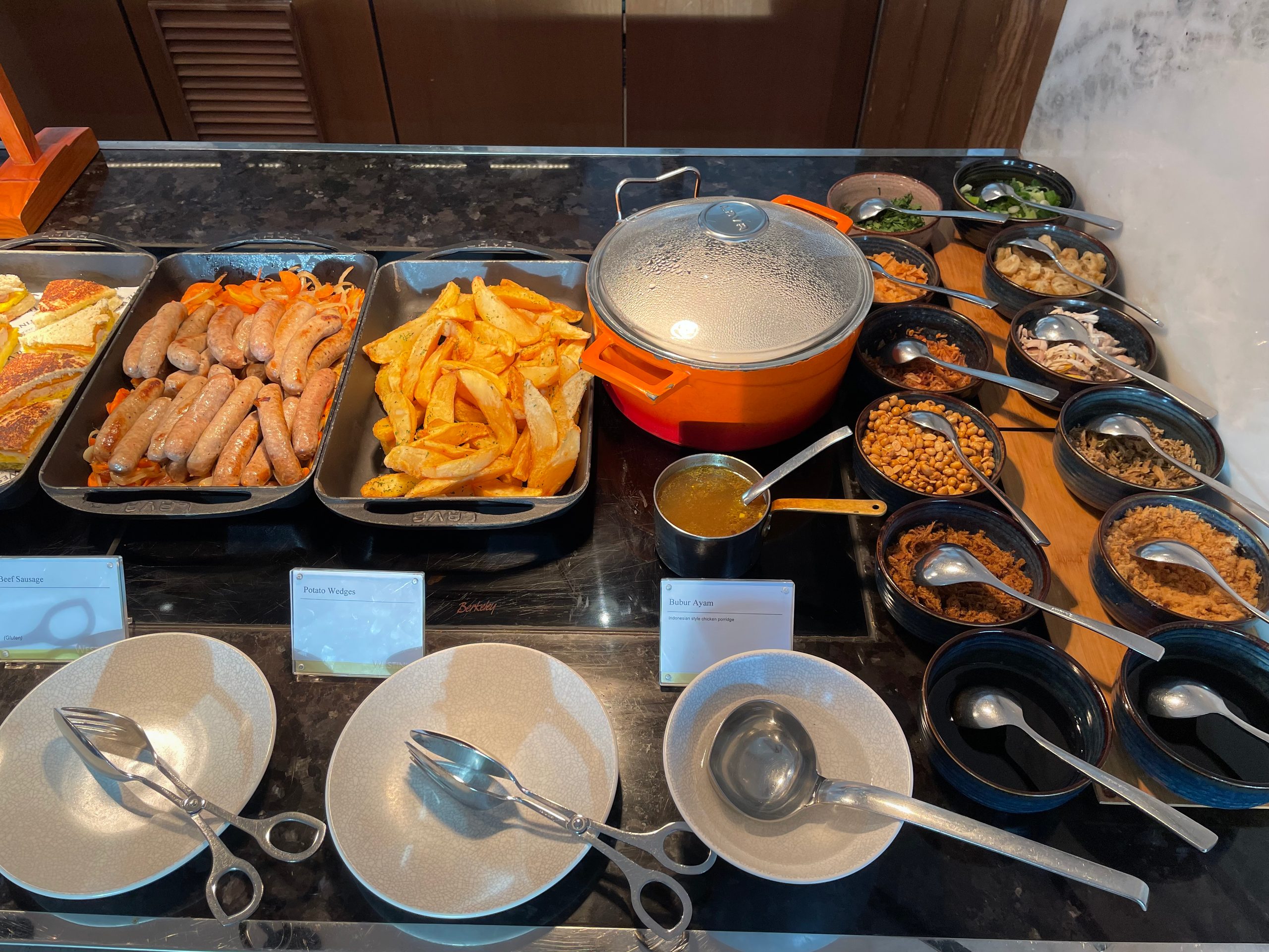 The breakfast buffet at Seasonal Tastes, the all-day dining restaurant on level 51 at The Westin Jakarta