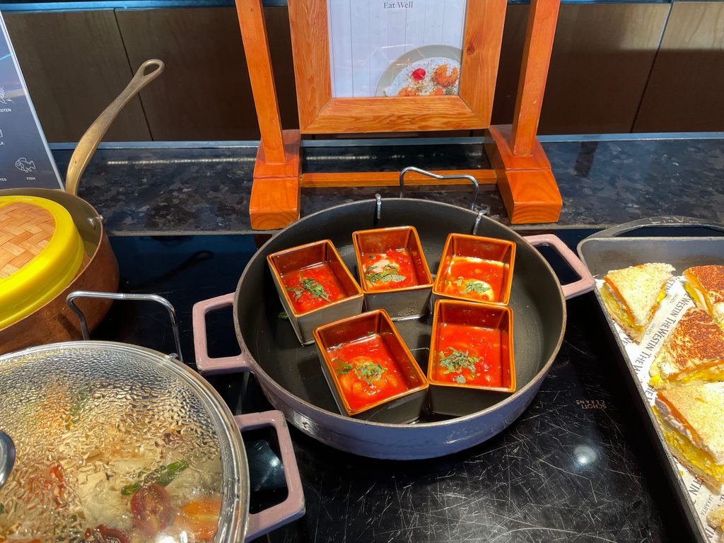 The breakfast buffet at Seasonal Tastes, the all-day dining restaurant on level 51 at The Westin Jakarta