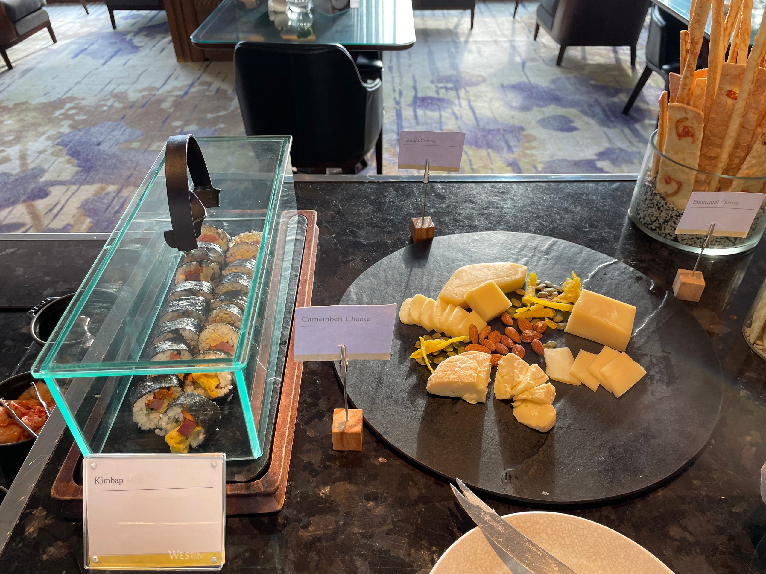 The breakfast buffet at Seasonal Tastes, the all-day dining restaurant on level 51 at The Westin Jakarta