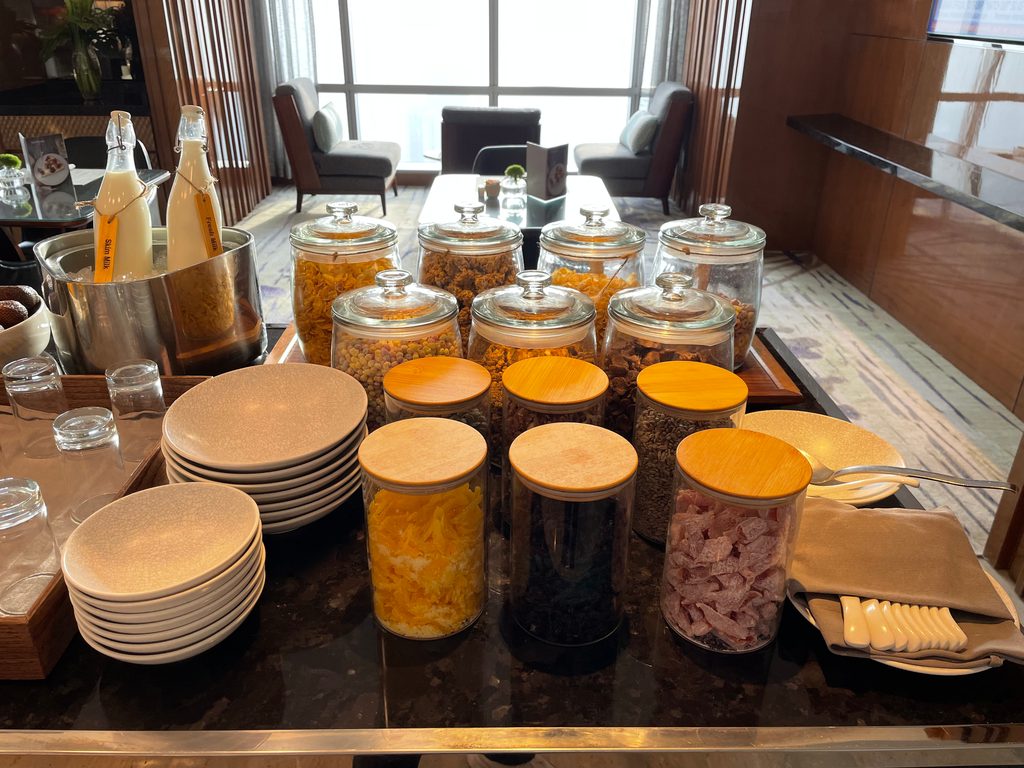 The breakfast buffet at Seasonal Tastes, the all-day dining restaurant on level 51 at The Westin Jakarta
