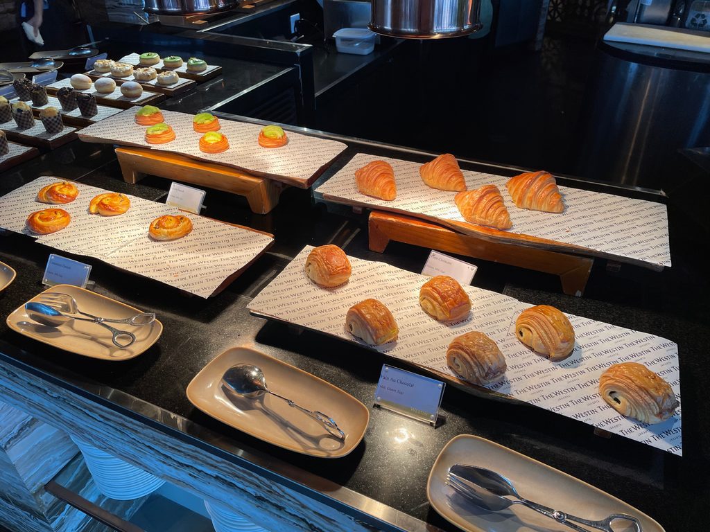 The breakfast buffet at Seasonal Tastes, the all-day dining restaurant on level 51 at The Westin Jakarta