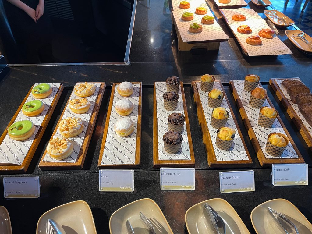 The breakfast buffet at Seasonal Tastes, the all-day dining restaurant on level 51 at The Westin Jakarta