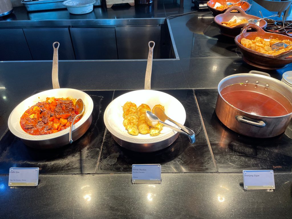 The breakfast buffet at Seasonal Tastes, the all-day dining restaurant on level 51 at The Westin Jakarta
