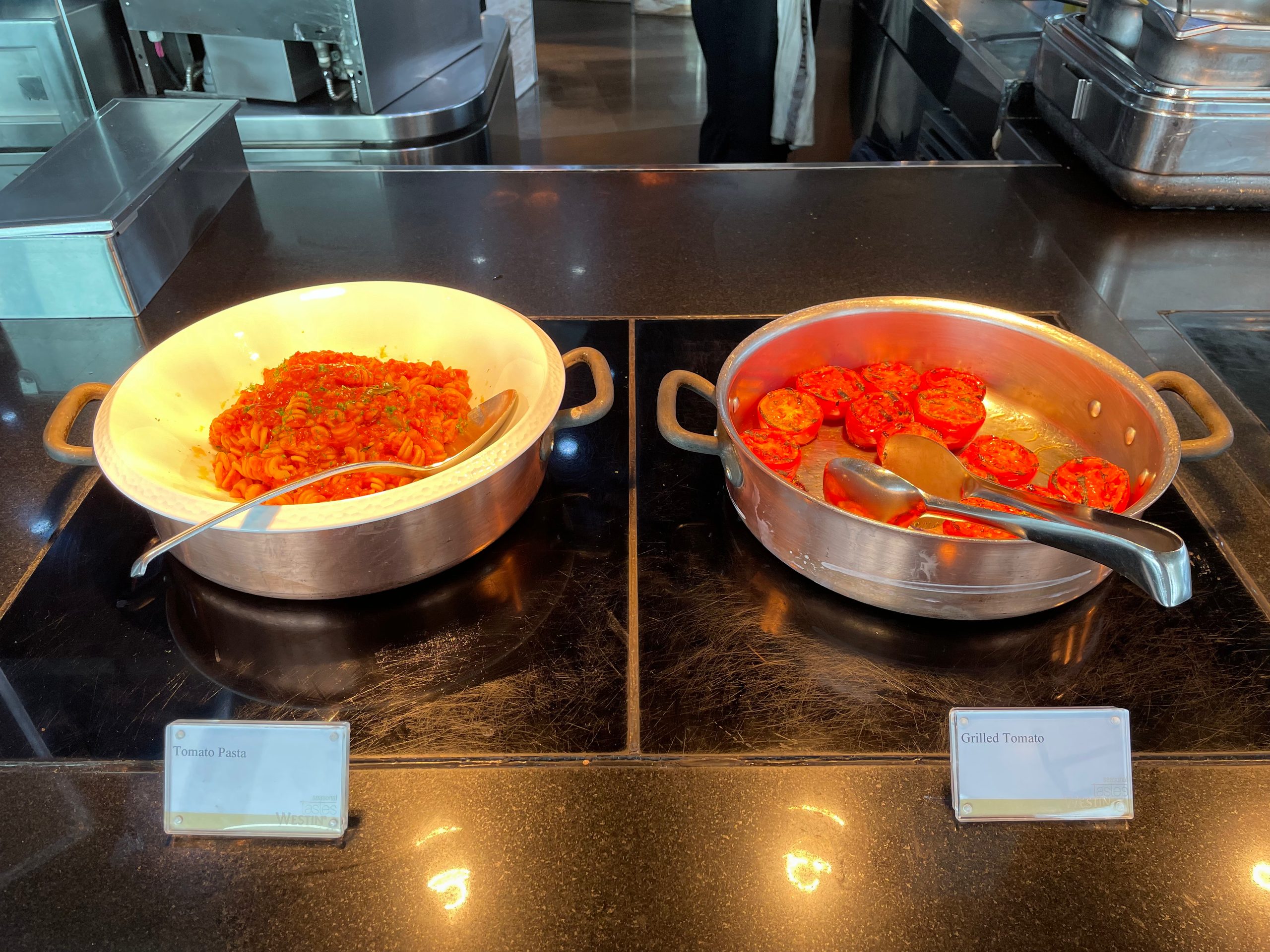 The breakfast buffet at Seasonal Tastes, the all-day dining restaurant on level 51 at The Westin Jakarta