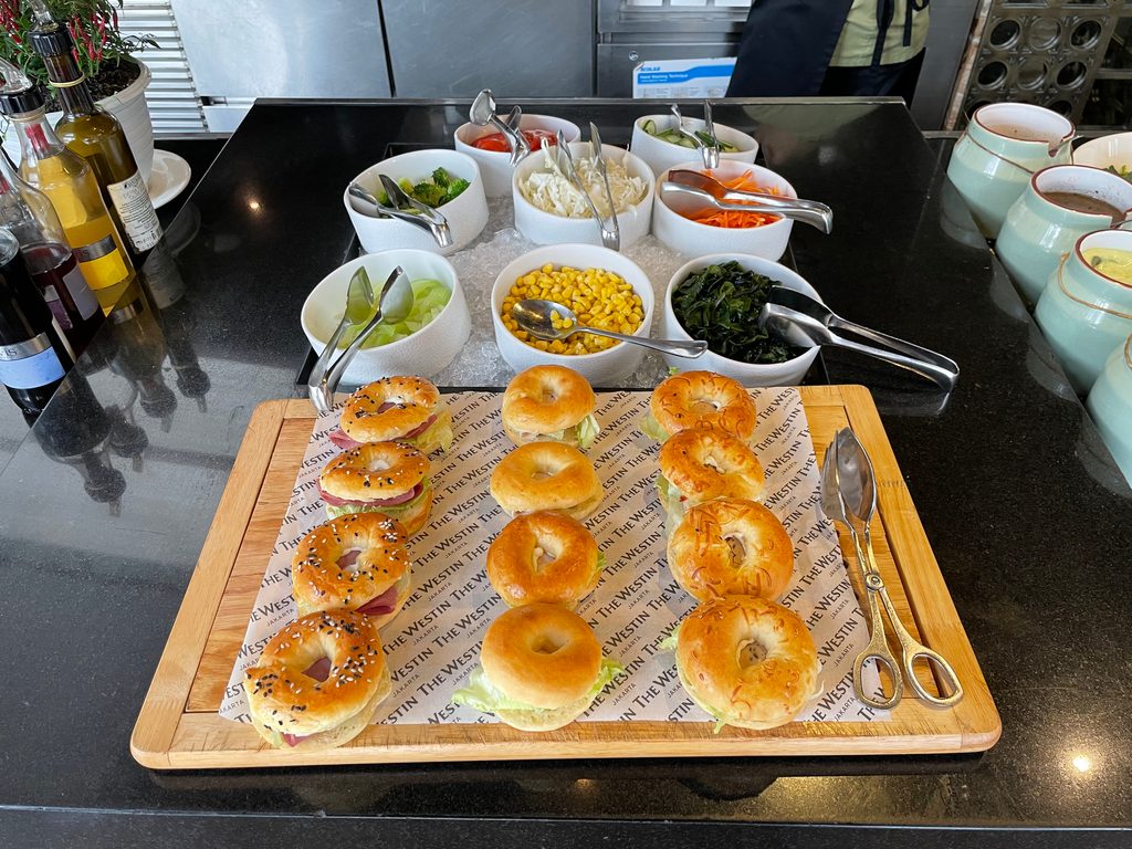 The breakfast buffet at Seasonal Tastes, the all-day dining restaurant on level 51 at The Westin Jakarta