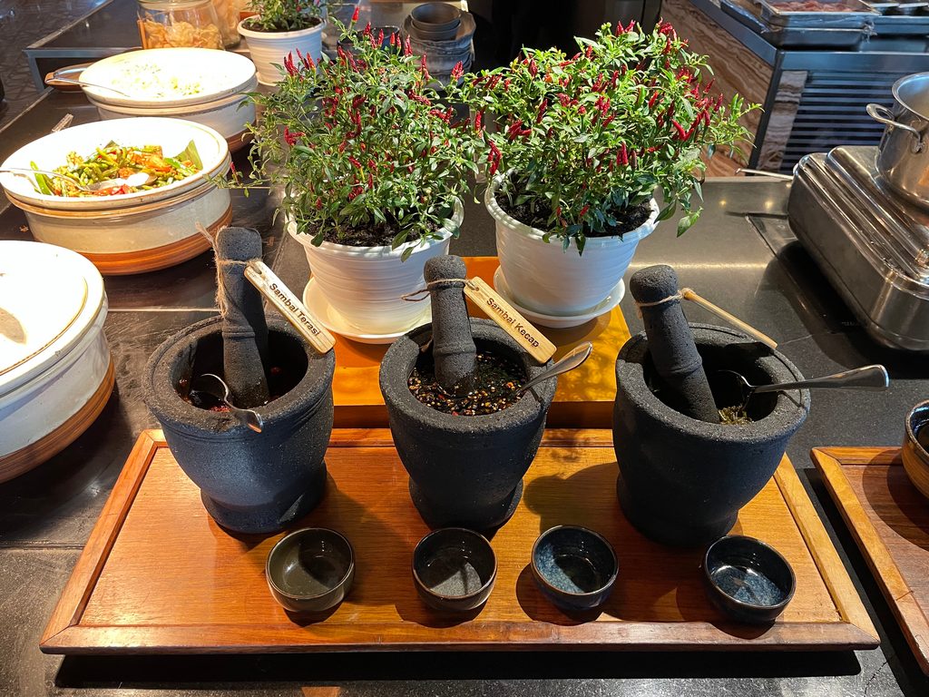 The breakfast buffet at Seasonal Tastes, the all-day dining restaurant on level 51 at The Westin Jakarta