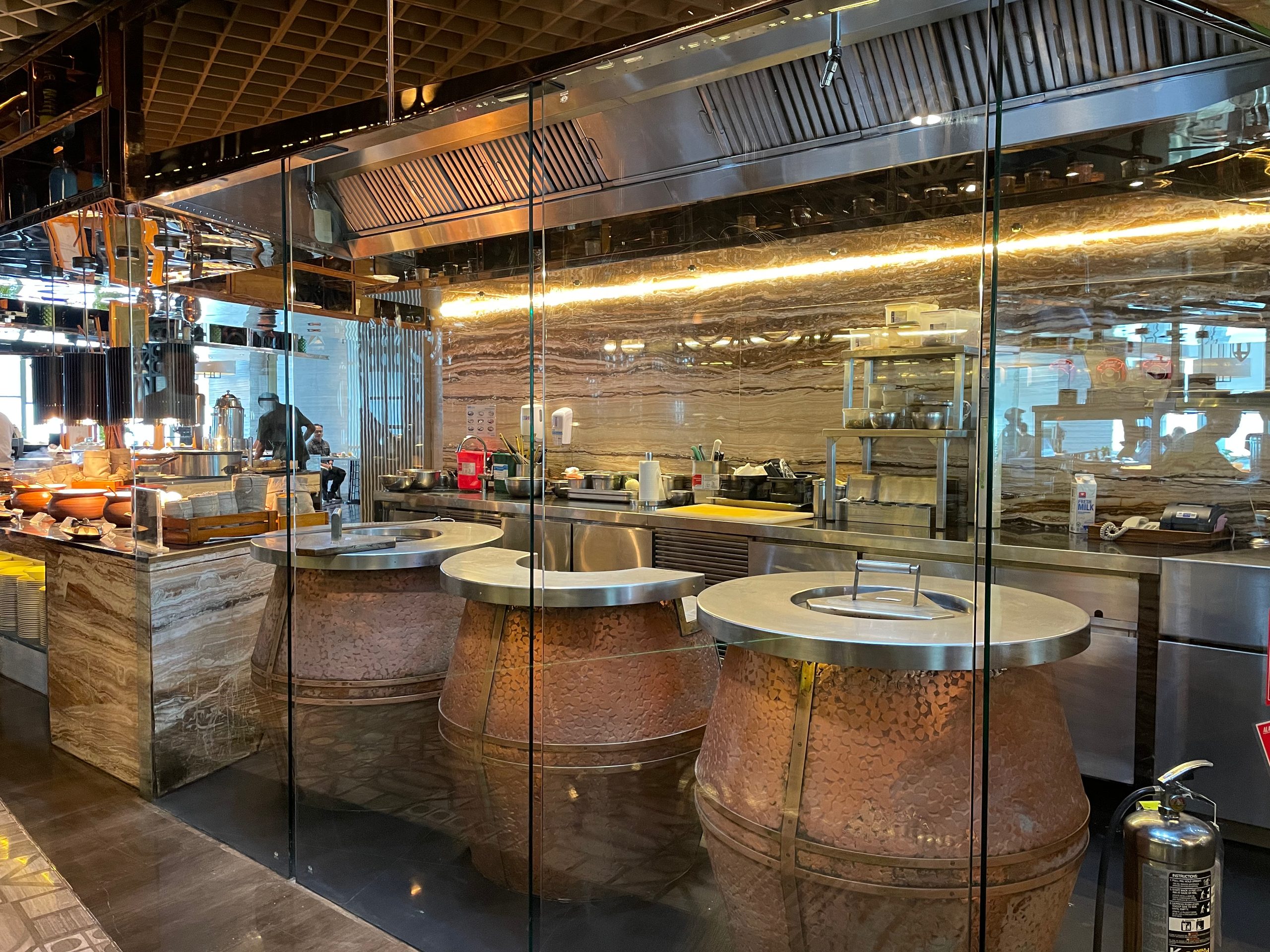 The breakfast buffet at Seasonal Tastes, the all-day dining restaurant on level 51 at The Westin Jakarta