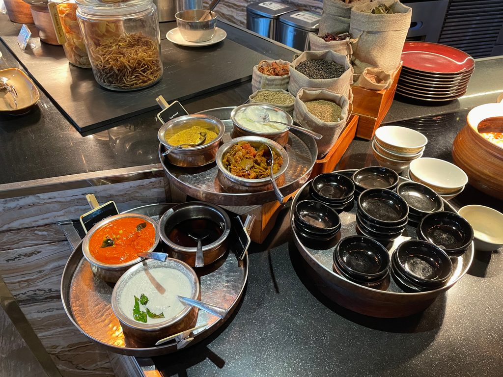 The breakfast buffet at Seasonal Tastes, the all-day dining restaurant on level 51 at The Westin Jakarta