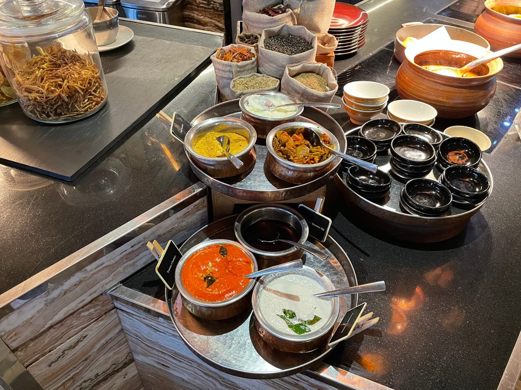 The breakfast buffet at Seasonal Tastes, the all-day dining restaurant on level 51 at The Westin Jakarta