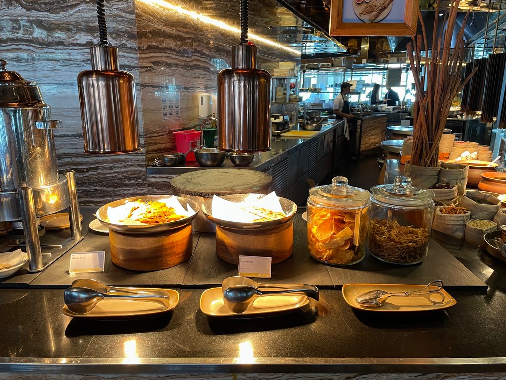 The breakfast buffet at Seasonal Tastes, the all-day dining restaurant on level 51 at The Westin Jakarta
