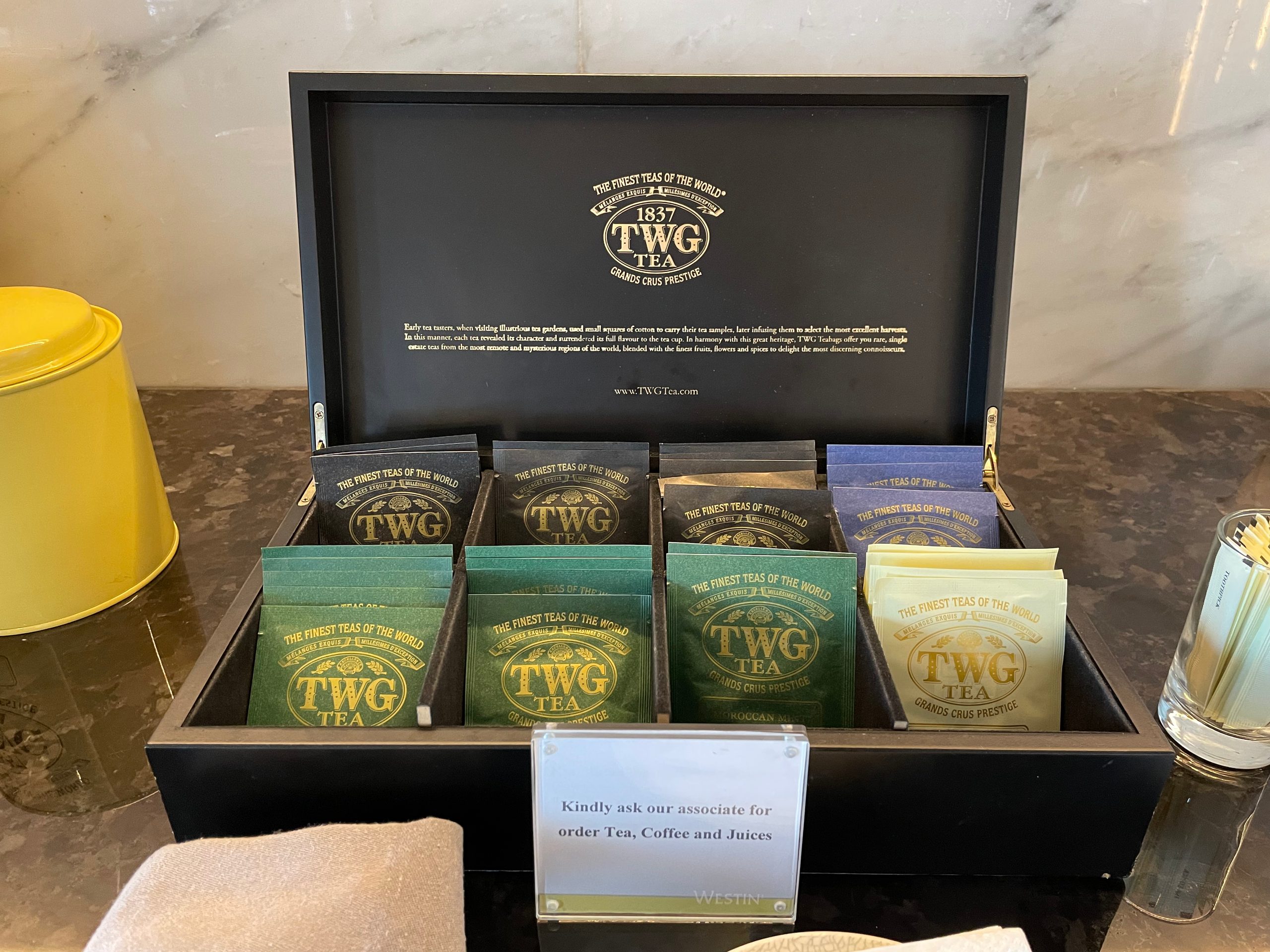 The TWG tea selection — The Westin Jakarta