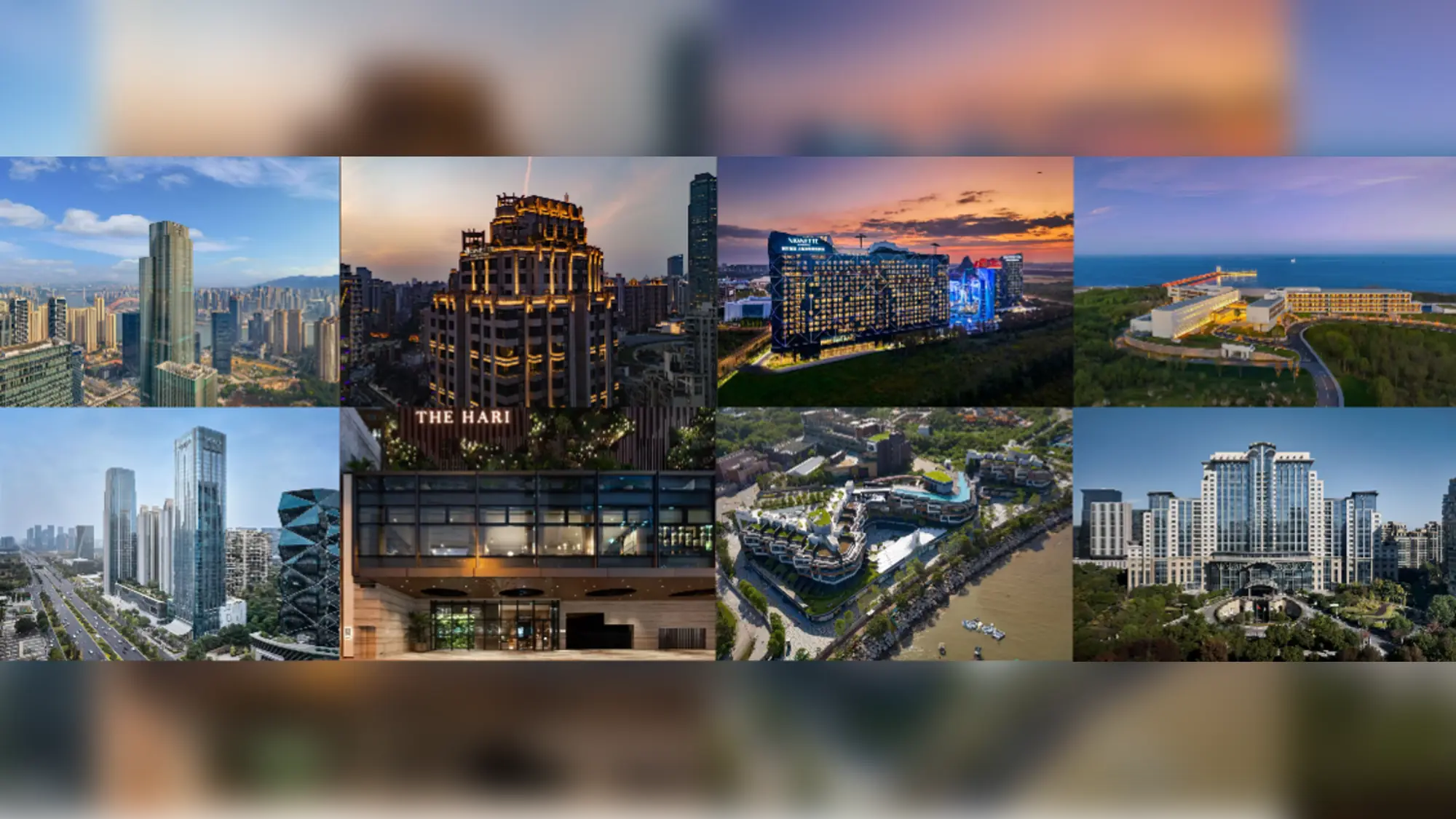 Montage of eight Vignette Collection hotels in Greater China, including The Hari Hong Kong